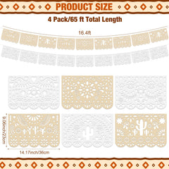 Tiamon cielito-lindo pattern banner in cream and white adds festive flair.