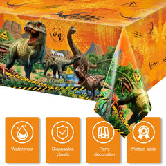 Tiamon yellow dinosaur tablecloth waterproof and easy to clean