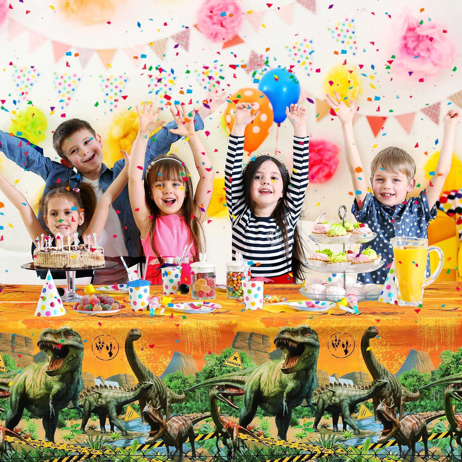 Tiamon yellow dinosaur design adds bright party atmosphere