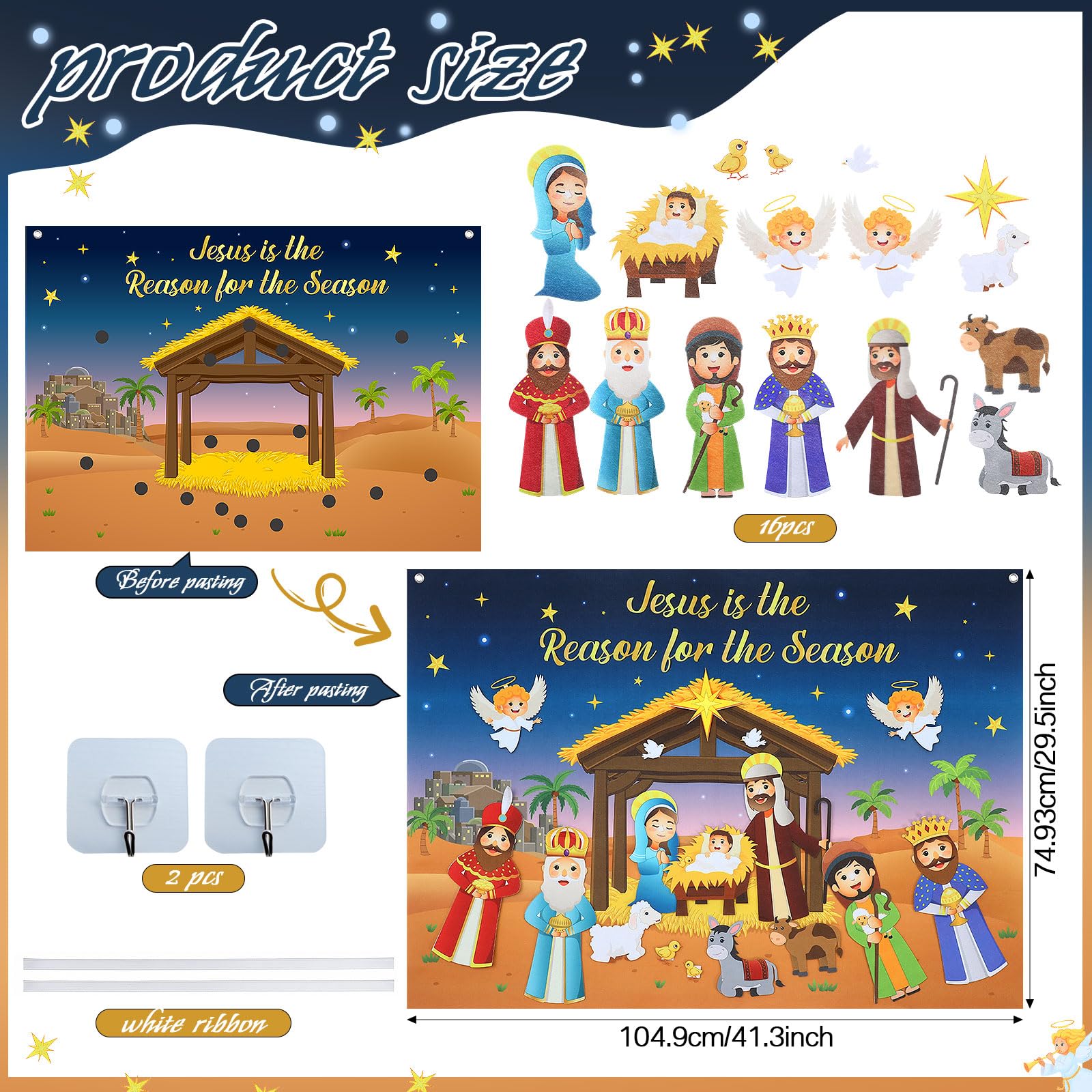 Tiamon felt characters angels and sheep for interactive storytelling