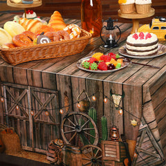 Tiamon plastic western party tablecloth offers easy cleanup after celebrations.