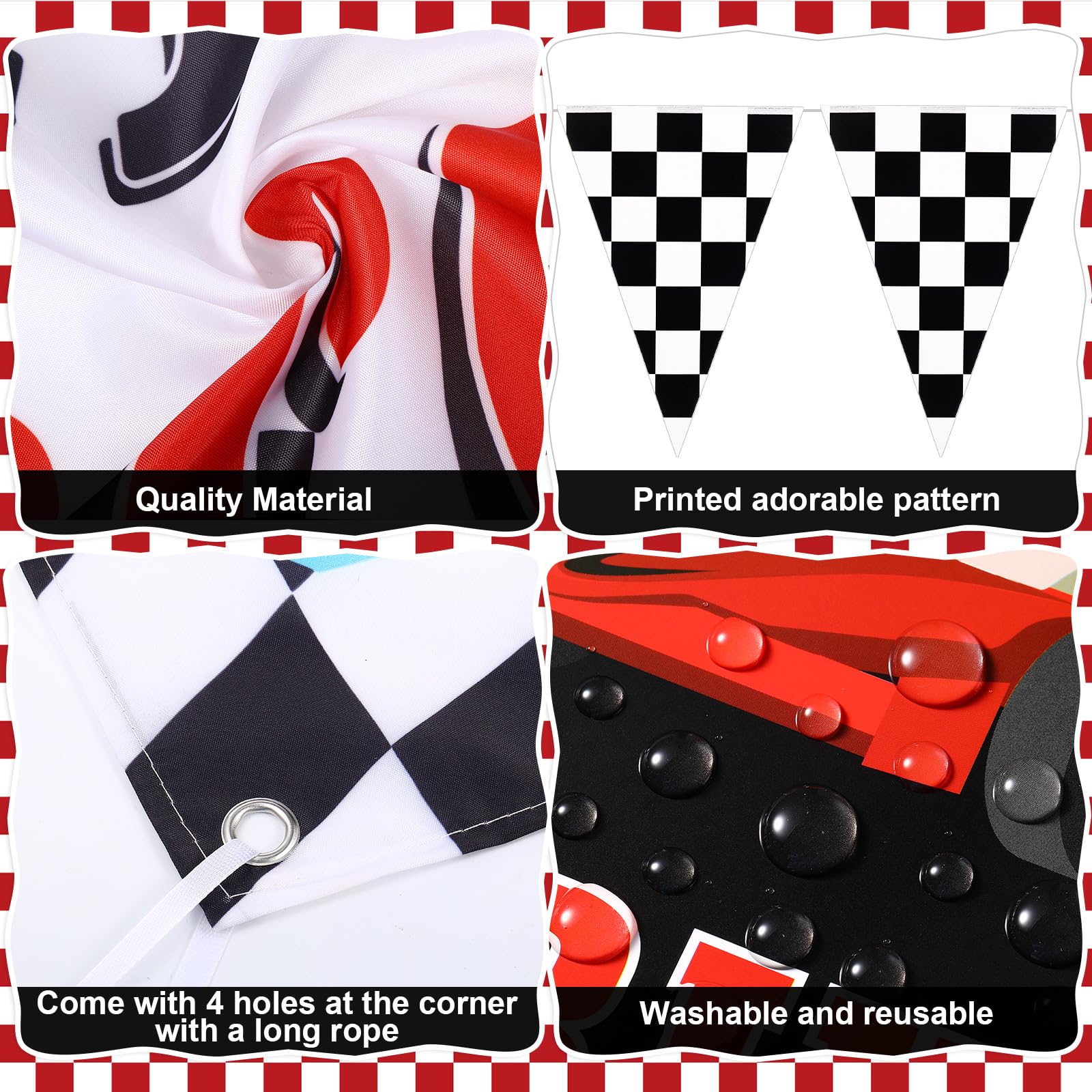 Tiamon race car banner 25.5 x 59 inches makes a bold backdrop