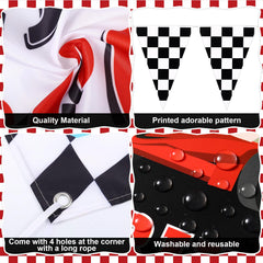 Tiamon race car banner 25.5 x 59 inches makes a bold backdrop