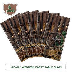 Tiamon waterproof cowboy tablecloth protects surfaces from spills.