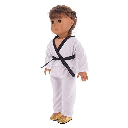 TianBo 18-inch doll karate outfit pants and blouse, easy to dress and switch looks