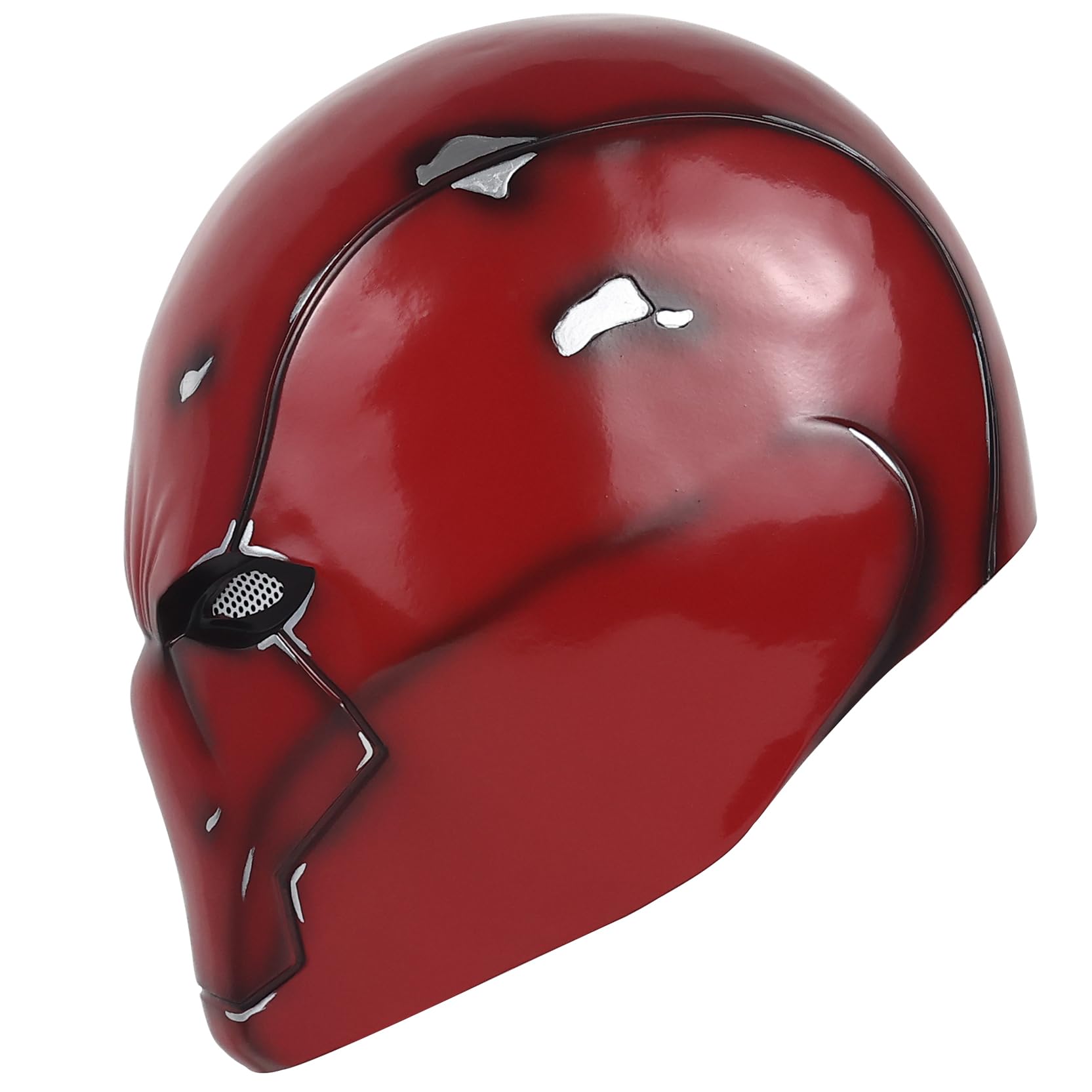 Tiangong Red Hood Helmet close-up texture with metallic sheen