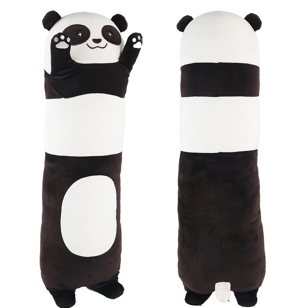 Tianmihou panda plush 90cm front view, a cuddly bedtime companion.