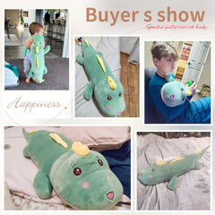 Tianmihou plush dinosaur face close-up, showcasing soft fur