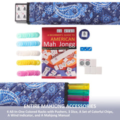 TIASUSAN blue bag with accessories keeps mahjong gear organized and portable.