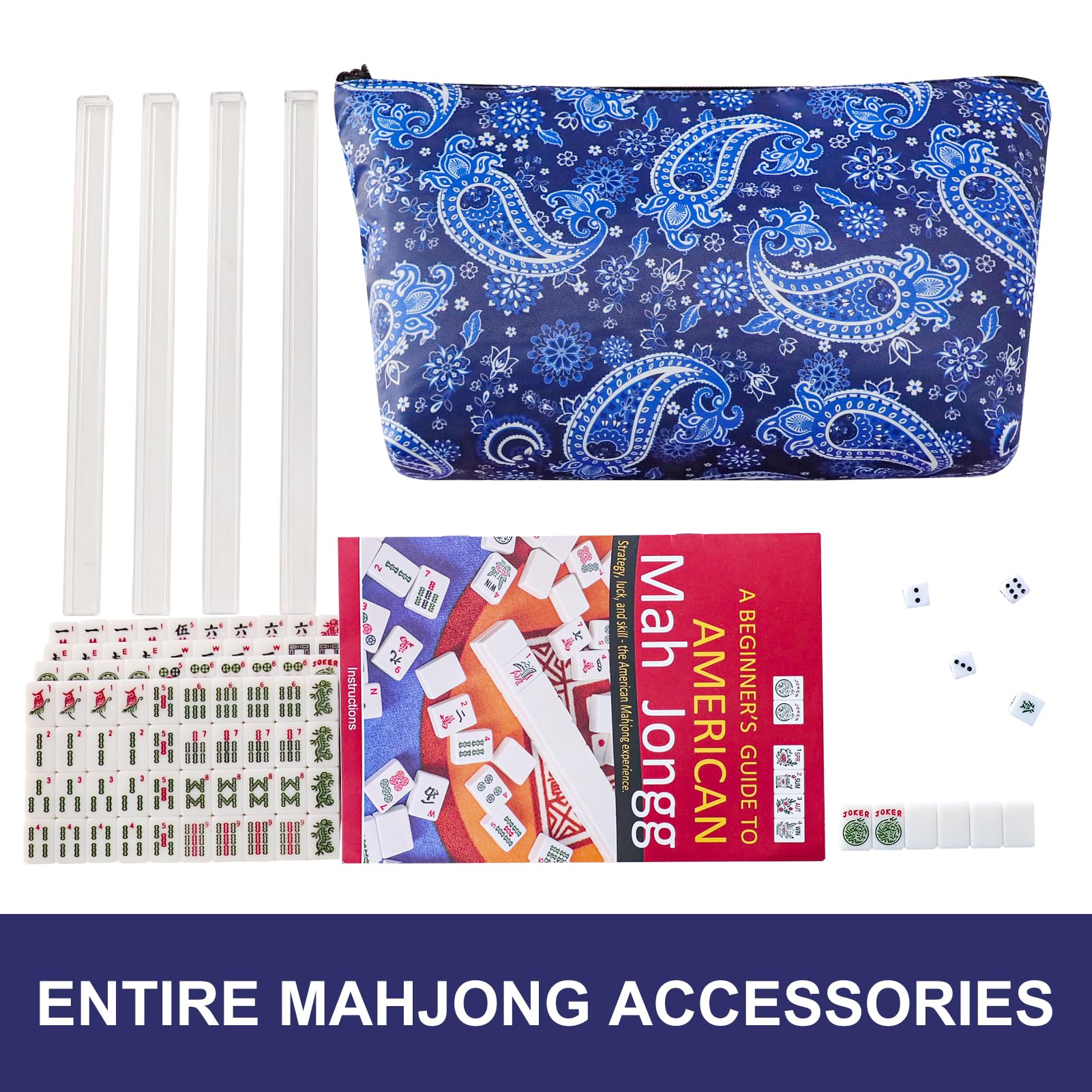 TIASUSAN blue printed bag keeps accessories tidy during trips.