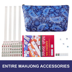 TIASUSAN blue printed bag keeps accessories tidy during trips.