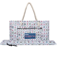 TIASUSAN empty printed mahjong bag front view showcases travel-ready design.