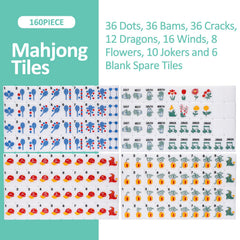 TIASUSAN full 160-tile set covers dots, bams, craks and honors.
