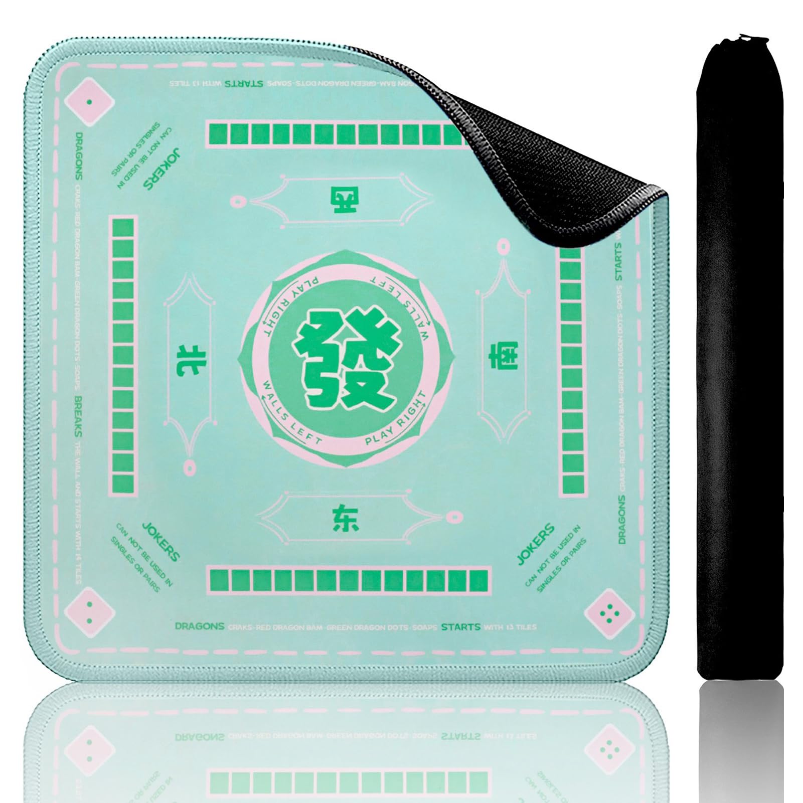 TIASUSAN green mahjong learning mat laid flat aiding beginners with rule reminders