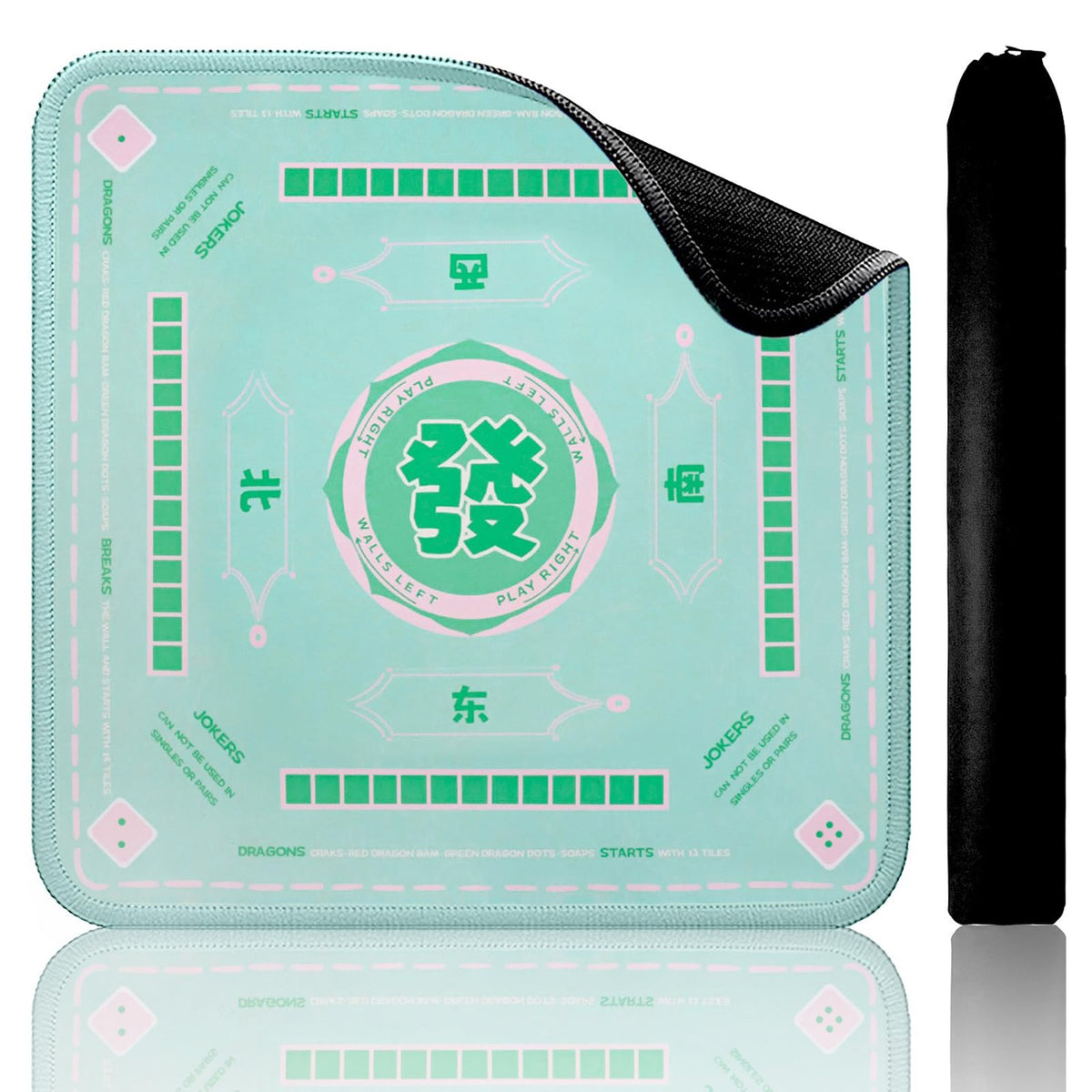 TIASUSAN green mahjong learning mat laid flat aiding beginners with rule reminders
