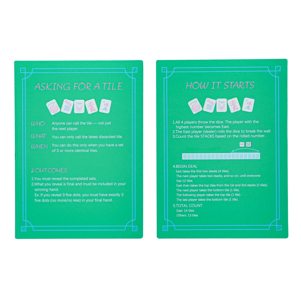 TIASUSAN green printed Mahjong tile mixers for four pieces, easy to handle on the table