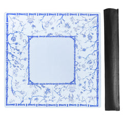 TIASUSAN large blue mahjong mat, 31.5-inch square, ideal for stable, quiet play.