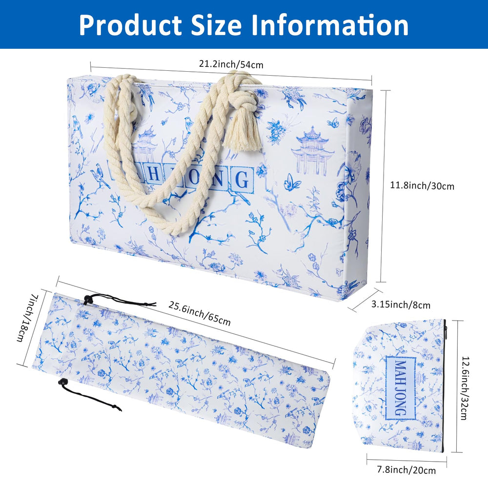 TIASUSAN mahjong bag with racks and tiles sleeves protects pieces during transit.
