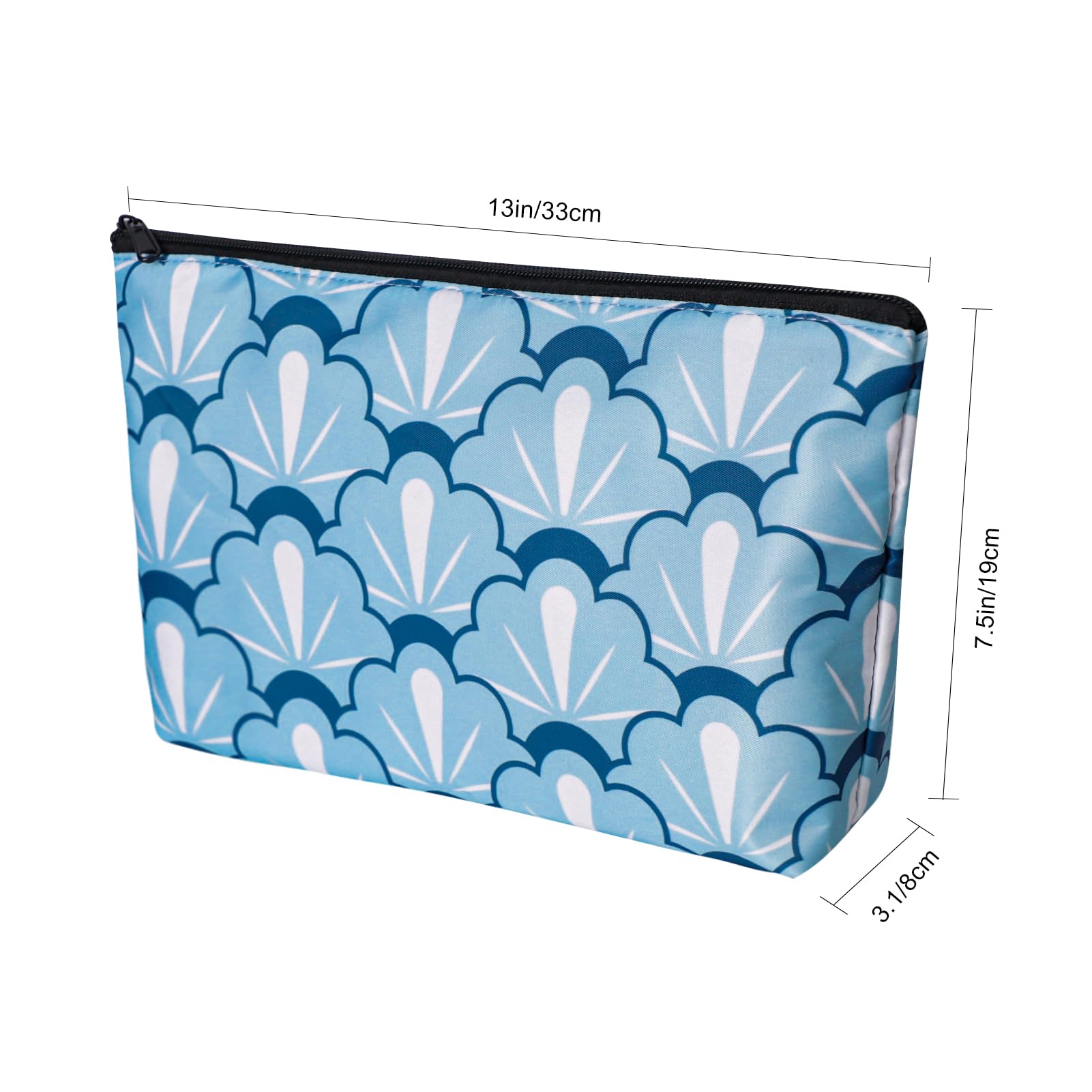 Blue-pattern tile case by TIASUSAN with pocket for accessories.