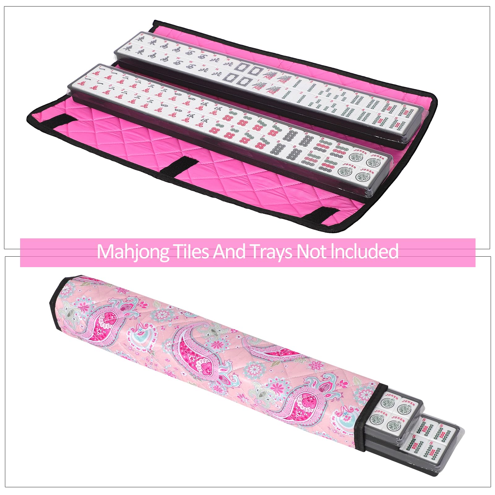 TIASUSAN pink mahjong bag features reinforced shoulder straps for comfortable daily carry.