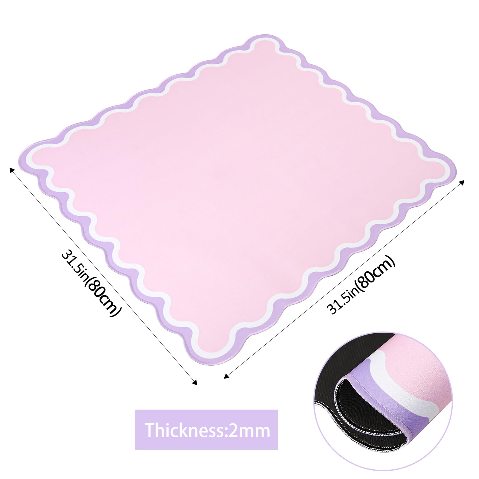 TIASUSAN pink mahjong mat on table offers generous play area.