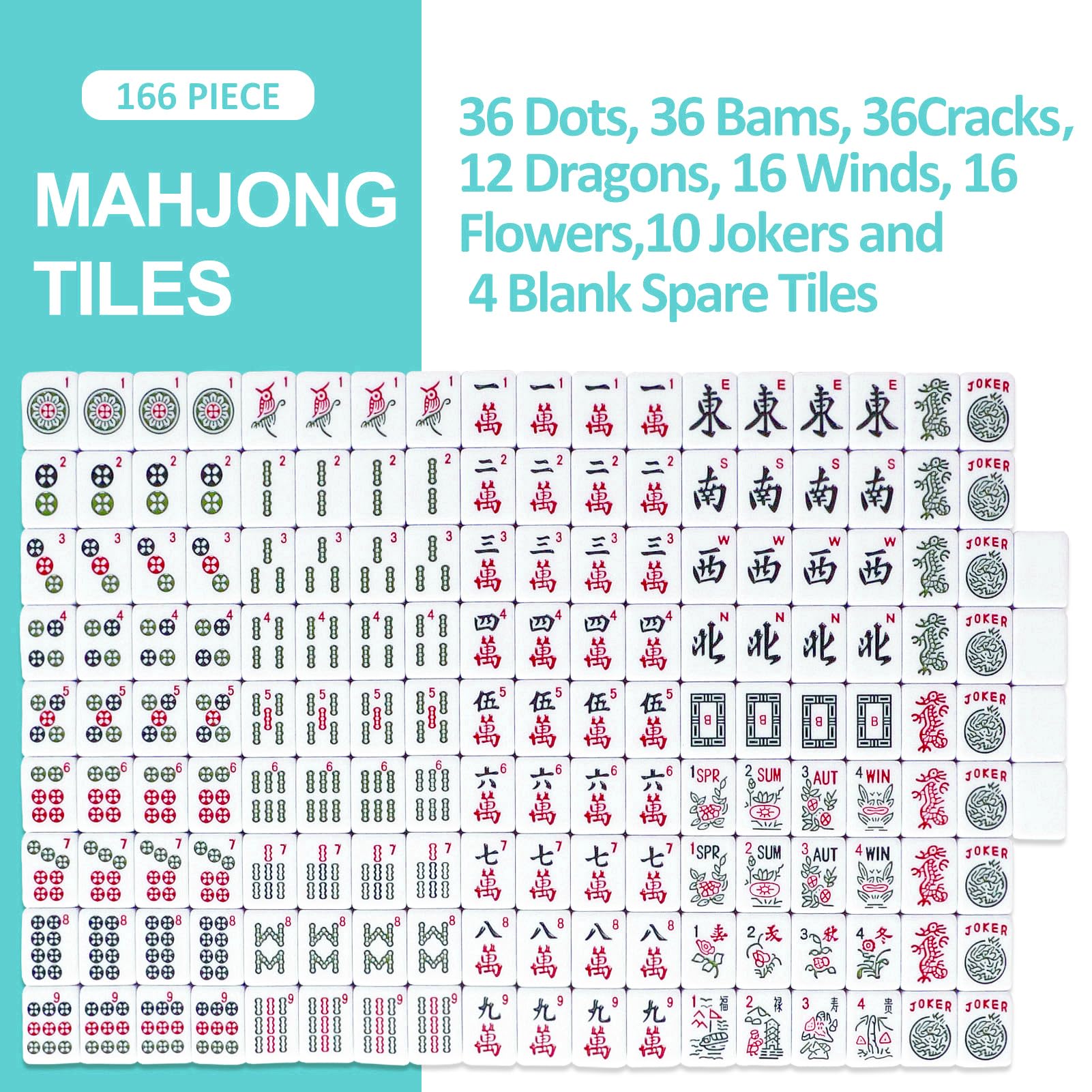 TIASUSAN 166 light-green tiles show durable melamine and clear artwork