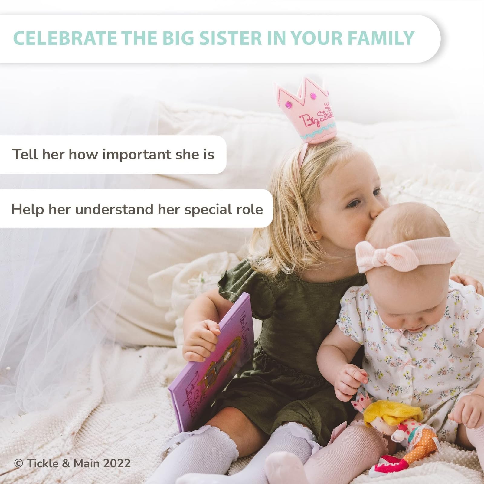 Tickle & Main big sister gift set adjustable-crown fits comfortably and adds a regal touch.
