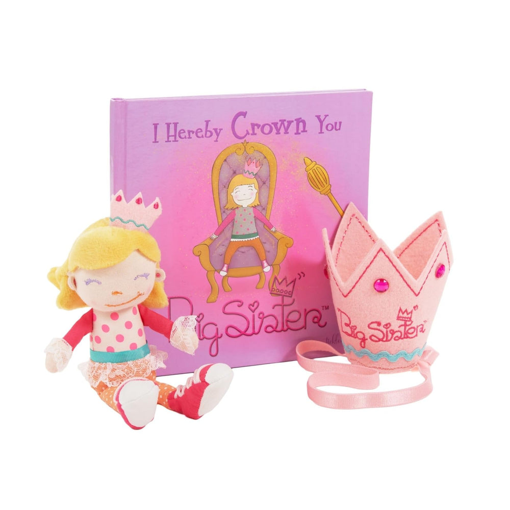 Tickle & Main big sister gift set announcement-gift supports a smooth sibling reveal.