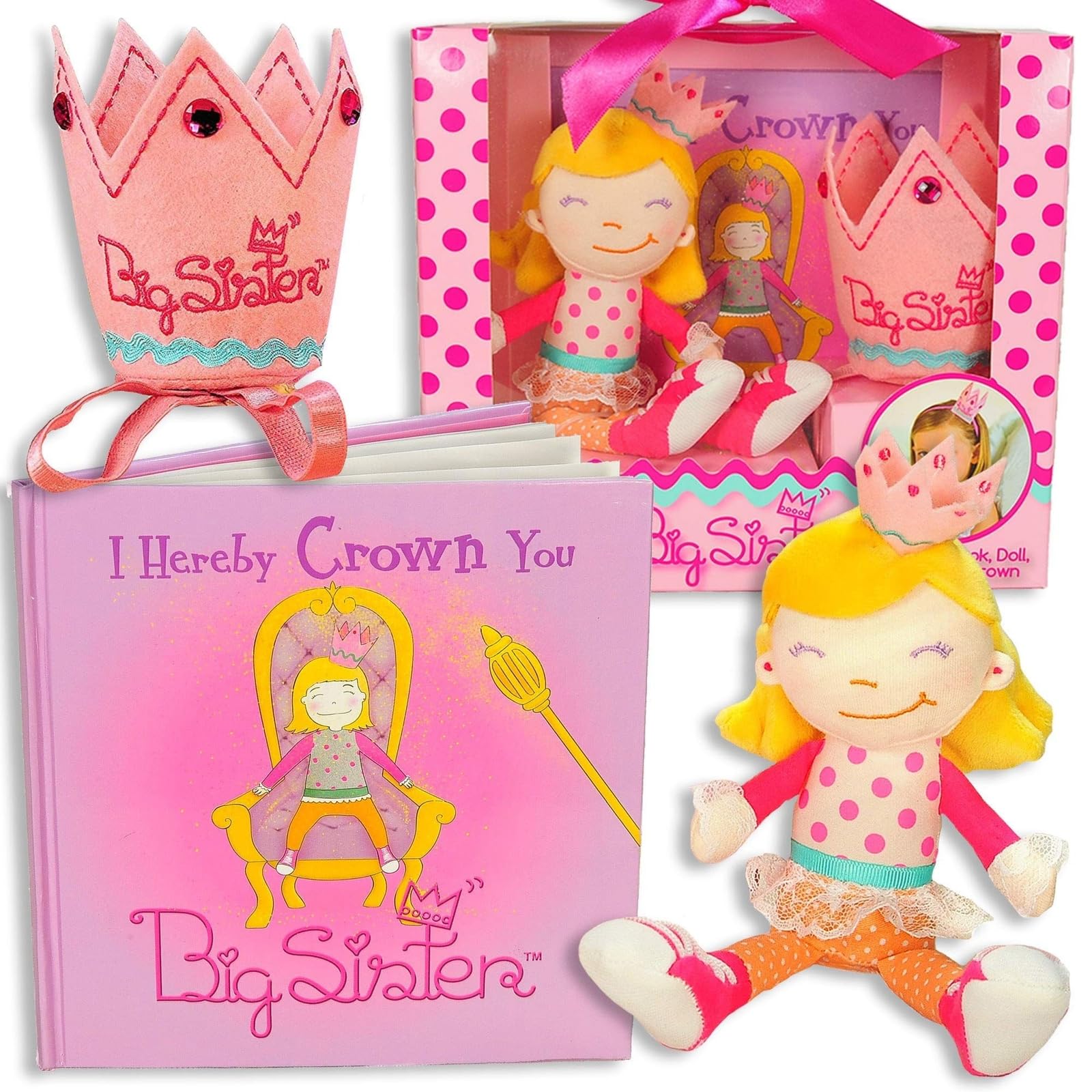 Tickle & Main big sister gift set cover storybook shows a celebratory moment for welcomed siblings.