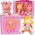 Tickle & Main big sister gift set cover storybook shows a celebratory moment for welcomed siblings.
