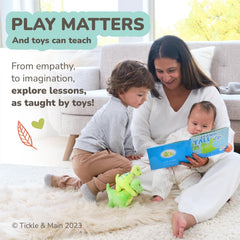 Tickle & Main Stand Taller Together storybook image emphasizes new sibling roles for toddlers.