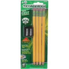 Ticonderoga My First Primary Pencil 2 Pack bonus sharpener in action.