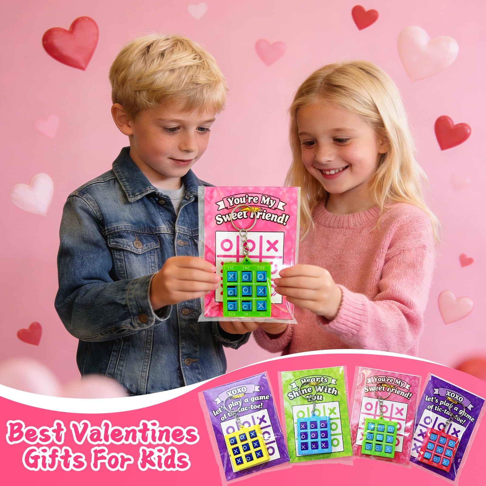 Tidesiok valentines cards for kids on sturdy 5x3.5 inch stock.