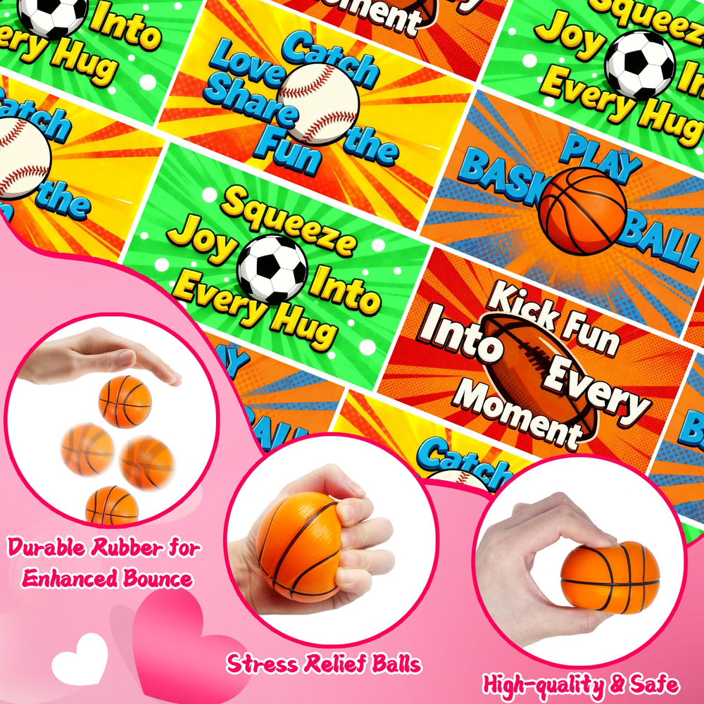 Tidesiok Valentines cards for kids classroom paired with stress balls.