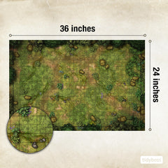 Tidyboss DND forest terrain grid provides vibrant visuals for tactical planning.