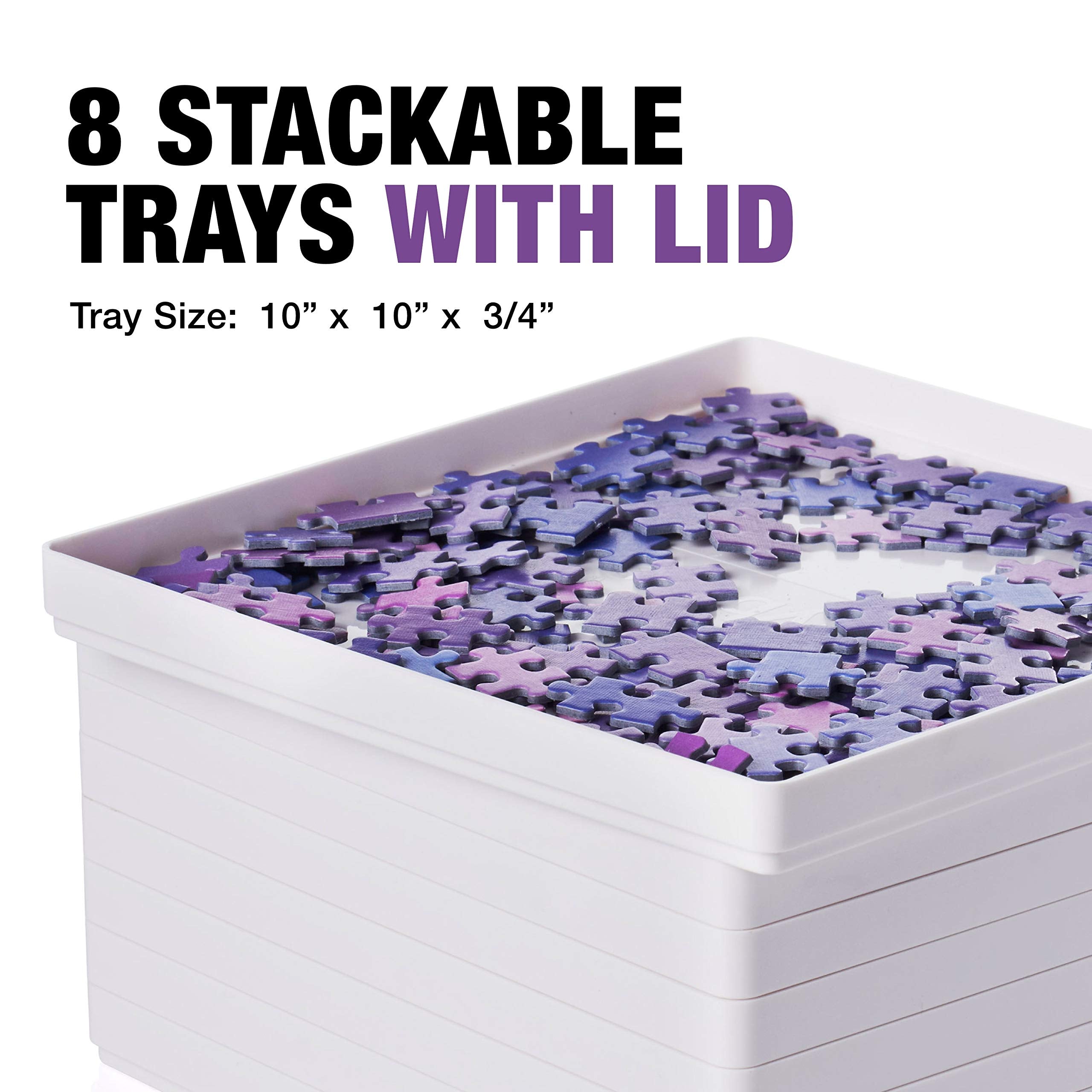 Tidyboss puzzle pieces stand out on white trays for faster sorting