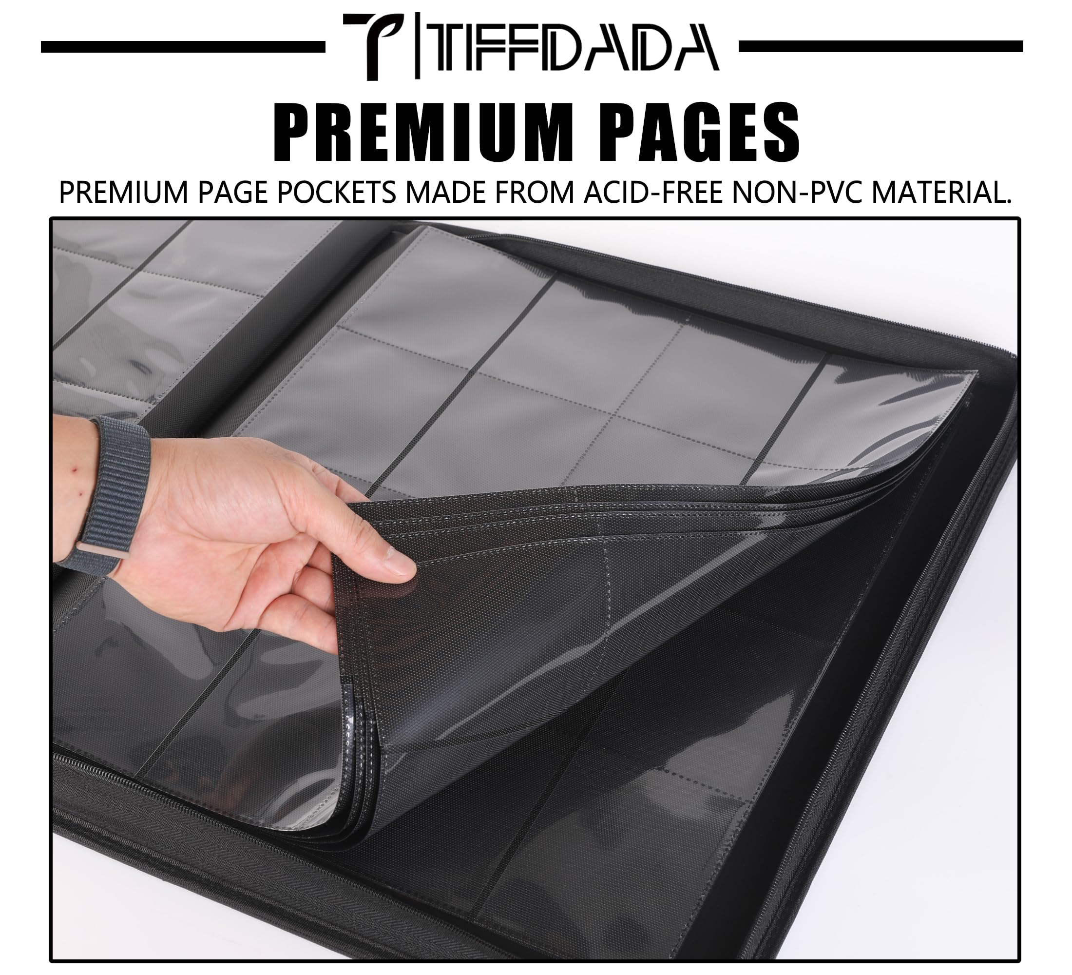 TIFFDADA 16-pocket binder holds up to 640 toploaders