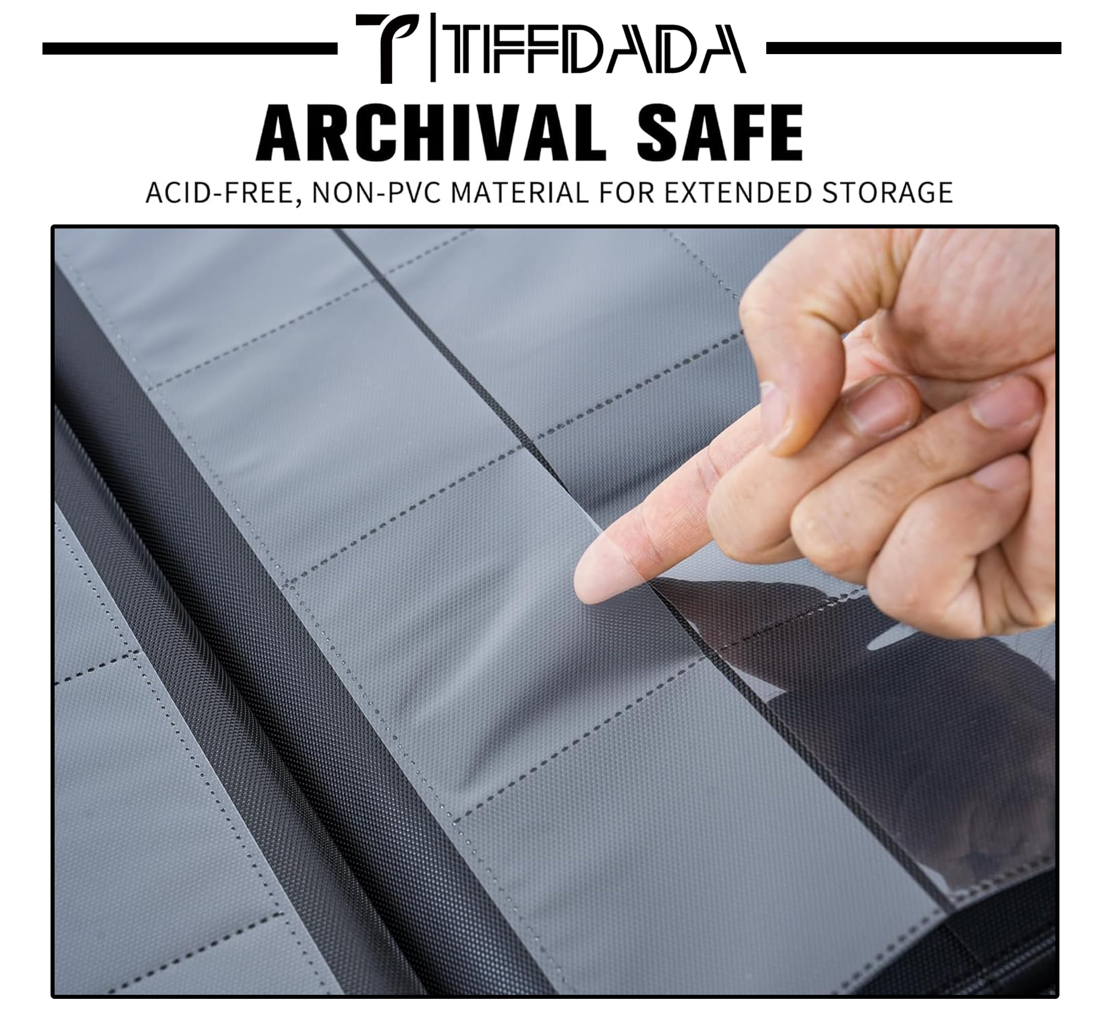 TIFFDADA ringless design with 50 double-sided sleeves for easy loading