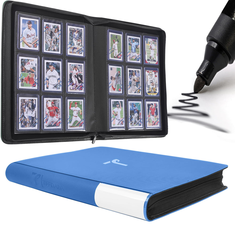 TIFFDADA top loader binder with 9-pocket pages keeping cards organized and protected