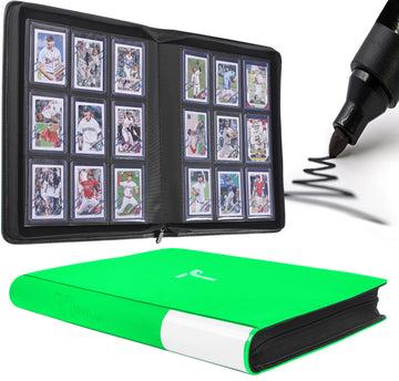TIFFDADA Top Loader Binder front view shows padded leather and organized card storage