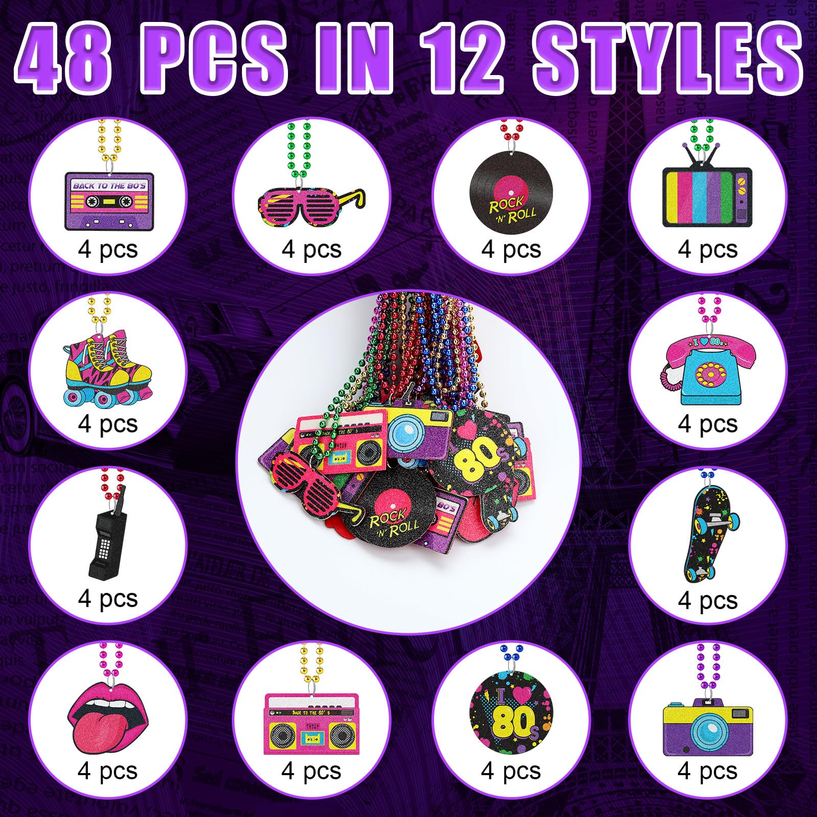 Tigeen 80s theme pendant designs for versatile retro looks.