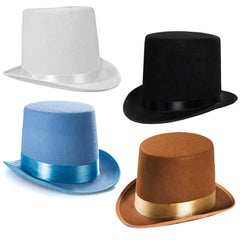 Tigerdoe top hat black close-up shows classic felt finish for elegant costumes