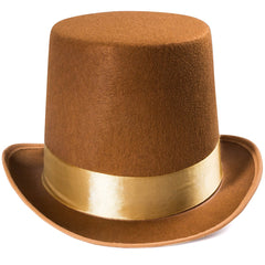 Tigerdoe brown top hat highlighting vintage vibe suitable for character costumes