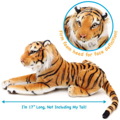 TigerHart Arrow plush shows orange fur with black stripes for a lifelike look.