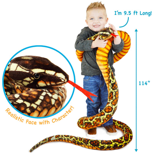 TigerHart Bernard Brown Python soft fabric close-up showing a cuddly texture for hugs.