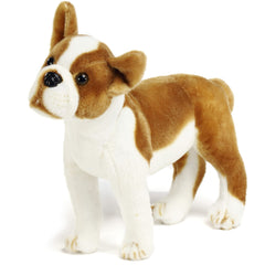 TigerHart Bobby the Boston Terrier plush, front view, a soft, huggable friend for kids.