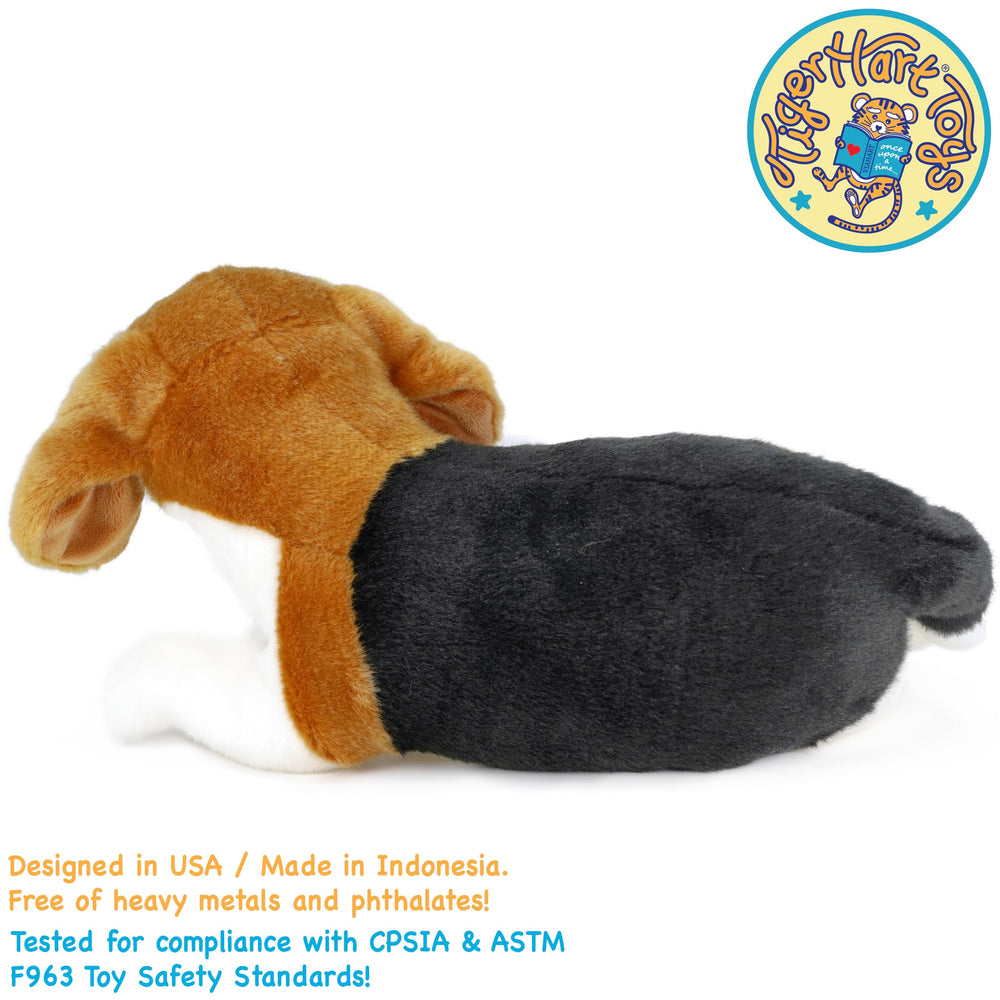 TigerHart Burkham Beagle plush care instructions for easy cleaning.