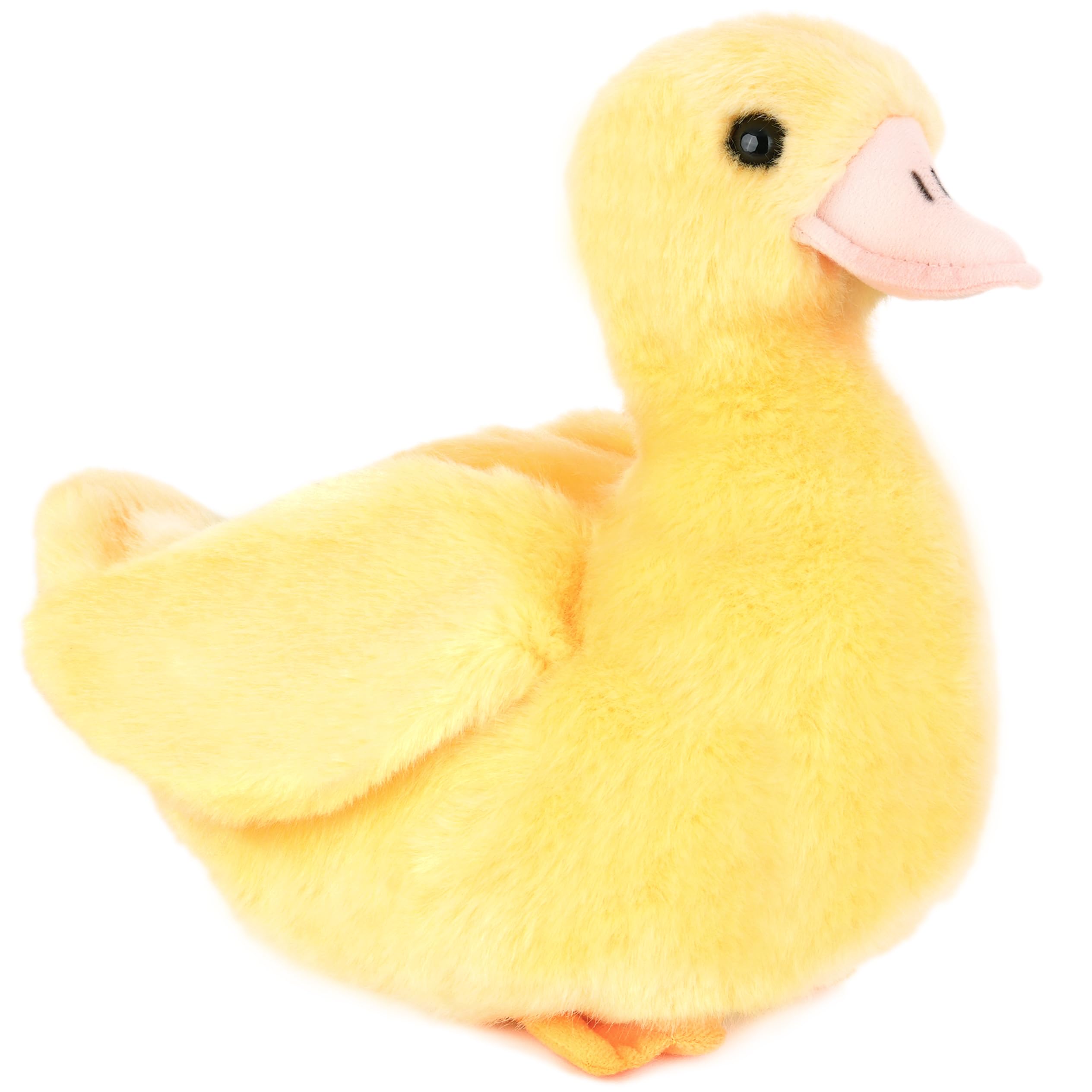TigerHart Dani the Duckling plush face close-up showing soft fabric for cuddles.