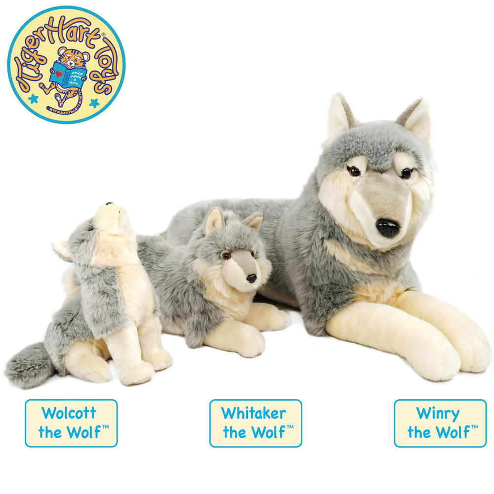 Lightweight Whitaker Wolf plush weighs about 0.66 lb for easy transport.