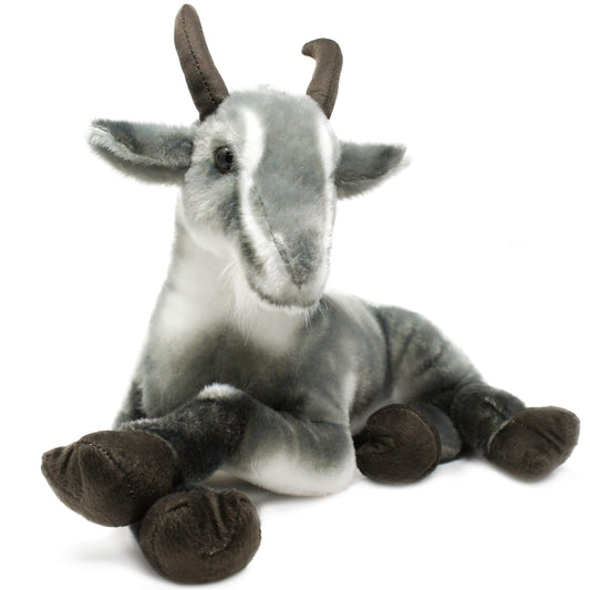 TigerHart Patrick 18-inch pygmy goat plush front view shows soft fabric for hugs